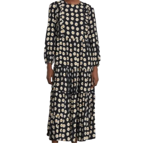 Zara Dresses & Skirts - Zara Daisy Ruffled Tiered Long Sleeve Maxi Dress Womens size Small